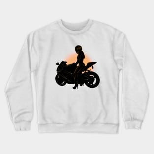 Motorradfahrerin Crewneck Sweatshirt